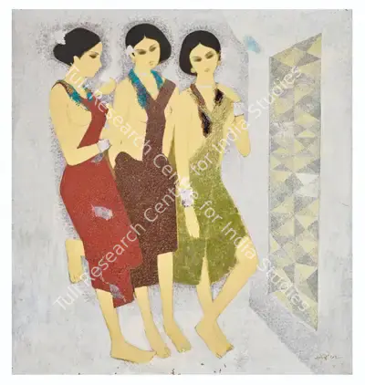 N.S. Bendre (Artist), Untitled (Three Women), 1972, Painting