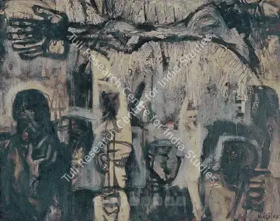 Biswas, Nikhil (Artist). Crucifixion. Oil on canvas, 1965 | Painting  | 00881123