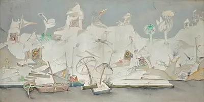 Manu Parekh (Artist), Benares Landscape 3, 1986, Painting