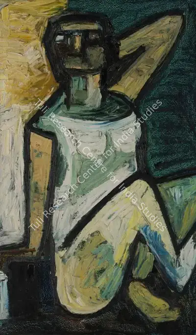 S.K. Bakre (Artist), Seated Woman, 1968, Painting