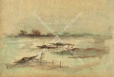 Gaganendranath Tagore (Artist), Boatscape, 1911, Painting