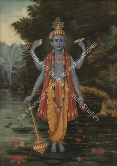 M.V. Dhurandhar (Artist), Untitled (Vishnu), 1904, Painting