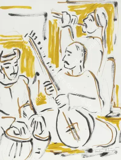 Senaka Senanayake (Artist), Untitled (Musicians), 2002, Painting