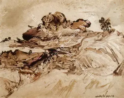Gopal Ghose (Artist), Untitled, 1954, Painting