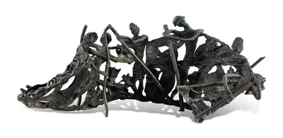 Mukherjee, Meera (Artist). Untitled (The Storm). Bronze, c.1980s | Sculpture | FineArts | 00641843