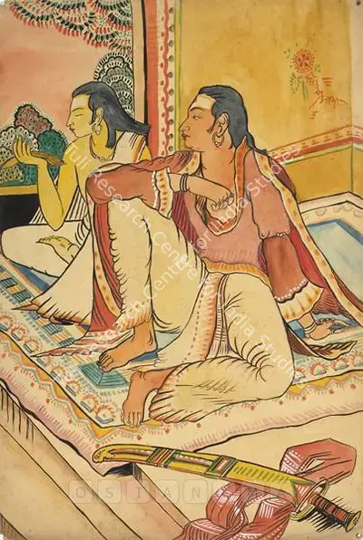 Chittaprosad (Artist), Kalidas-Vikramaditya, 1959, Painting