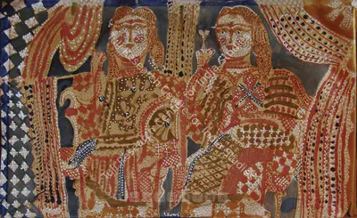 K.G. Subramanyan (Artist), Two Women, 1999, Painting