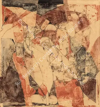 Jamil Naqsh (Artist), Untitled (Khajuraho Cave Series), 1971, Painting