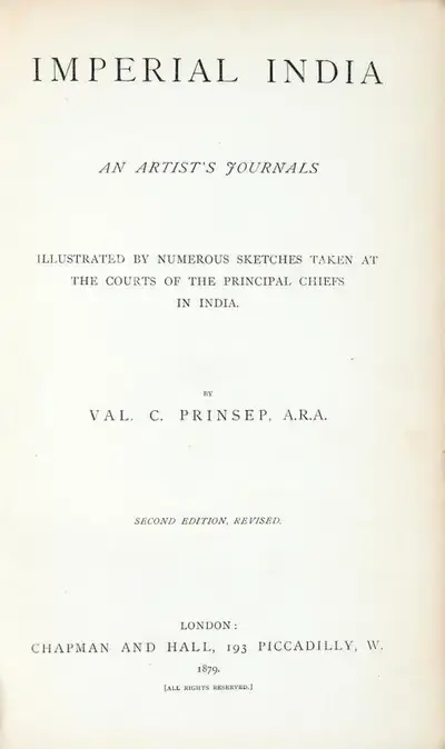Val C. Prinsep (Author), Imperial India, 1879, Authored Antiquarian Book