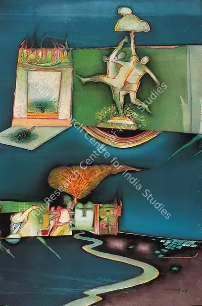 Jayant Parikh (Artist), Udaipur Landscape, 1972, Painting