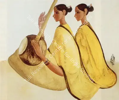 B. Prabha (Artist), Two Women, 1984, Painting
