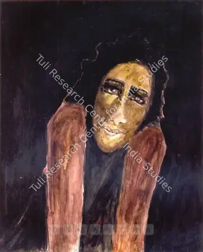 Rabindranath Tagore (Artist), Untitled (Portrait Of A Woman), 1938, Painting