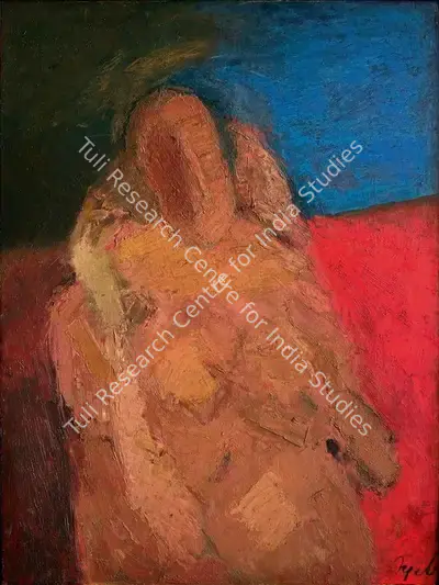 Tyeb Mehta (Artist), Untitled (Figure With Bird), 1962, Painting