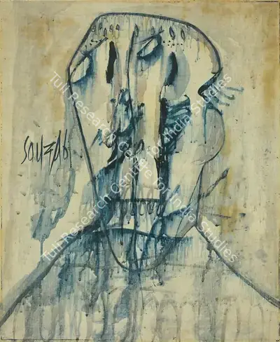 F.N. Souza (Artist), Untitled (Head), 1961, Painting