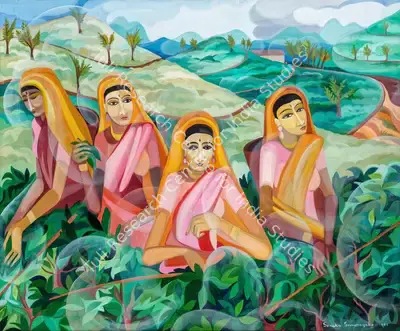 Senaka Senanayake (Artist), Untitled (Tea Pickers), 1988, Painting