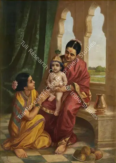 Raja Ravi Varma (Artist), Yashoda Krishna, Painting