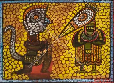 Roy, Jamini (Artist). Untitled (Hanuman and Jatayu), n.d. | Painting, Ch.NeY/18.09.24, 2024 · Christie's