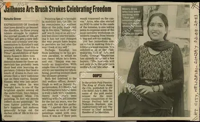 Natasha Grover (Reporter), Jailhosue Art, 2003, Newspaper Clipping