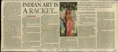 Farrukh Dhondy (Reporter), India Art is a Racket…, 2008, Newspaper Clipping