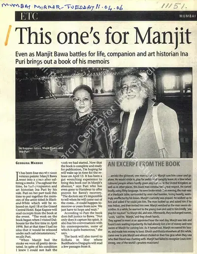 Georgina L. Maddox (Reporter), This One's For Manjit, 2006, Newspaper clipping