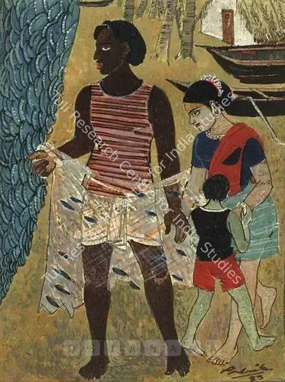 Shankar Palsikar (Artist), Goan Life, 1983, Painting