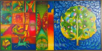 G.M. Sheikh (Artist), Between Memory & Music, 1991, Painting