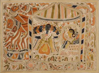 Baua Devi (Artist), Sita Harana (Abduction of Sita), 1975, Painting