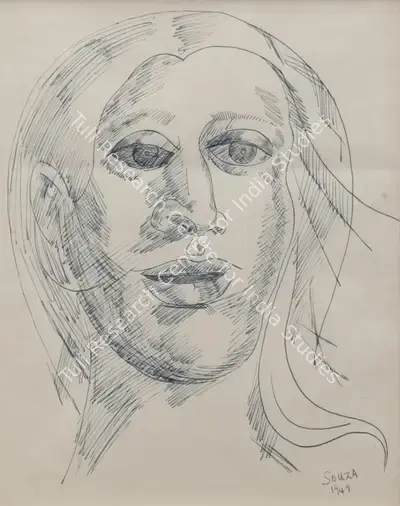 F.N. Souza (Artist), Untitled (Venus), 1949, Drawing & Sketch