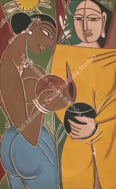 Keyt, George (Artist). Untitled (Pindapatha). Oil on canvas, 1951 | Painting | FineArts | 00362801