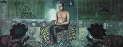 Nataraj Sharma (Artist), Fat, Fucked And Forty, 2000, Painting