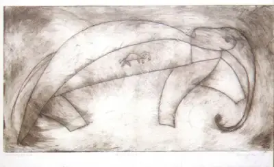 Devayani Krishna (Artist), Elephant, 1960, Graphic Art