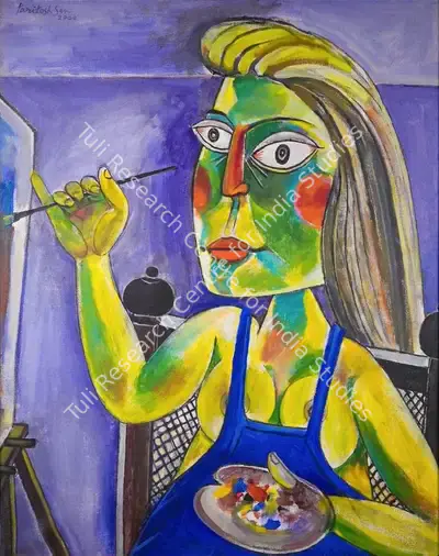 Paritosh Sen (Artist), The Artist, 2000, Painting