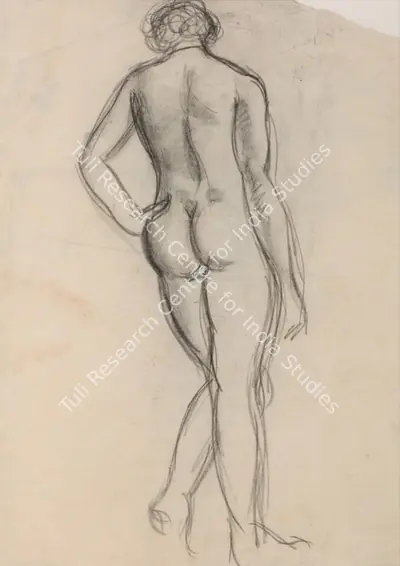 Amrita Sher-Gil (Artist), Untitled (Nude), 1930, Drawing