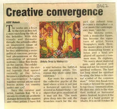 ASRP Mukesh (Reporter), Creative Convergence, 2008, Newspaper Clipping