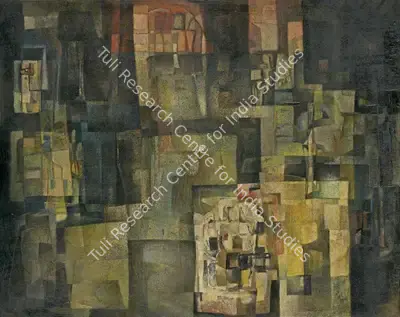 Bikash Bhattacharjee (Artist), Untitled (Abstract Landscape), 1960, Painting