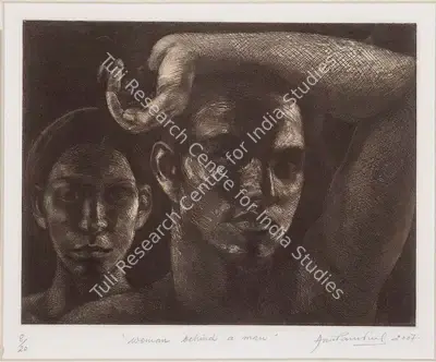 Anupam Sud (Artist), Woman Behind a Man, 2007, Graphic Art