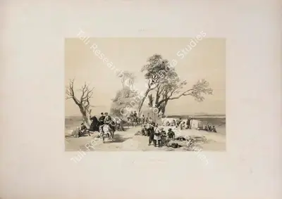 J.D. Hardinge (Lithographer), British Outpost in advance of Rhodawala, 1847, Lithograph