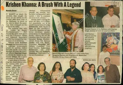 Natasha Grover (Reporter), Krishen Khanna, 2003, Newspaper Clipping