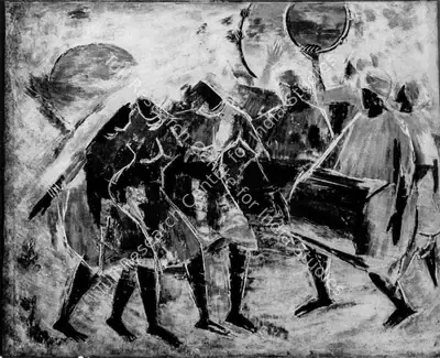 K.K. Hebbar (Artist), Holi Dance, 1968, Painting