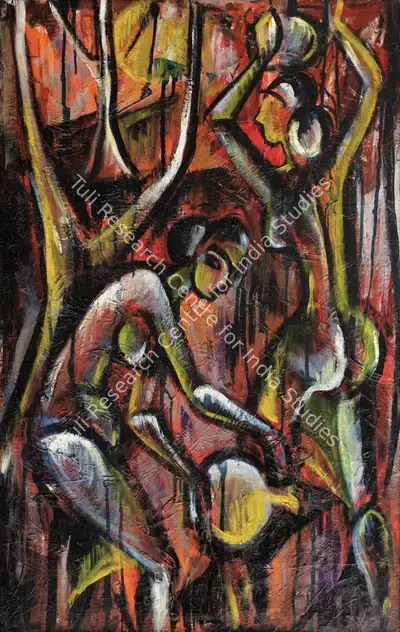 Senaka Senanayake (Artist), Women at the Well, 1961, Painting