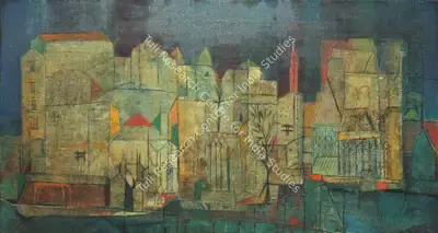 Bakre, S.K. (Artist). Venetian Cityscape, 1964 | Painting, Os.Mum/23.03.12, 1964