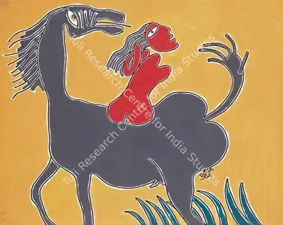 Prokash Karmakar (Artist), A Lady on Horse, 2004, Painting