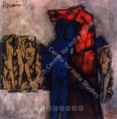 M.F. Husain (Artist), Cinq Sens, 1958, Painting