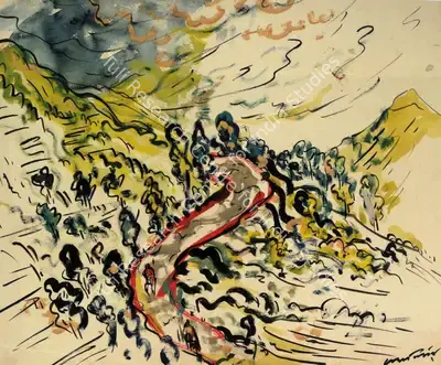 Ramkinkar Baij (Artist), Untitled (Landscape), 1950, Painting