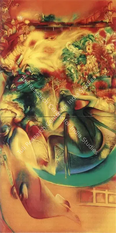 G.M. Sheikh (Artist), Hovering, 1987, Painting