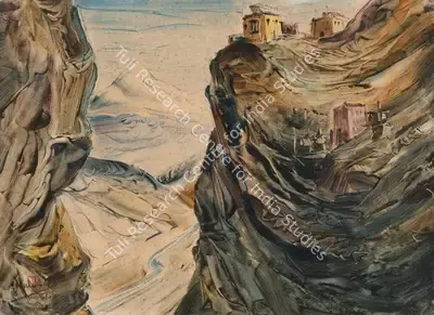 Kanwal Krishna (Artist), A Tibetan Monastery, 1951, Painting
