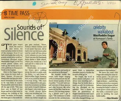 Vidya Shivadas (Reporter), Sounds of Silence, 2002, Newspaper Clipping