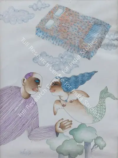 Dharmanarayan Dasgupta (Artist), Love Time, 1994, Painting