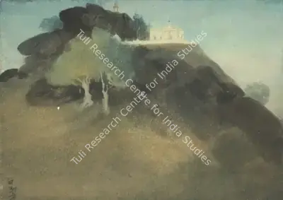 Abanindranath Tagore (Artist), Temple On Hill Top, 1911, Painting