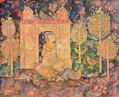 Sakti Burman (Artist), L'Attente, 1983, Painting